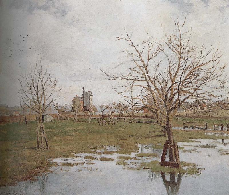 Camille Pissarro flooded grassland China oil painting art